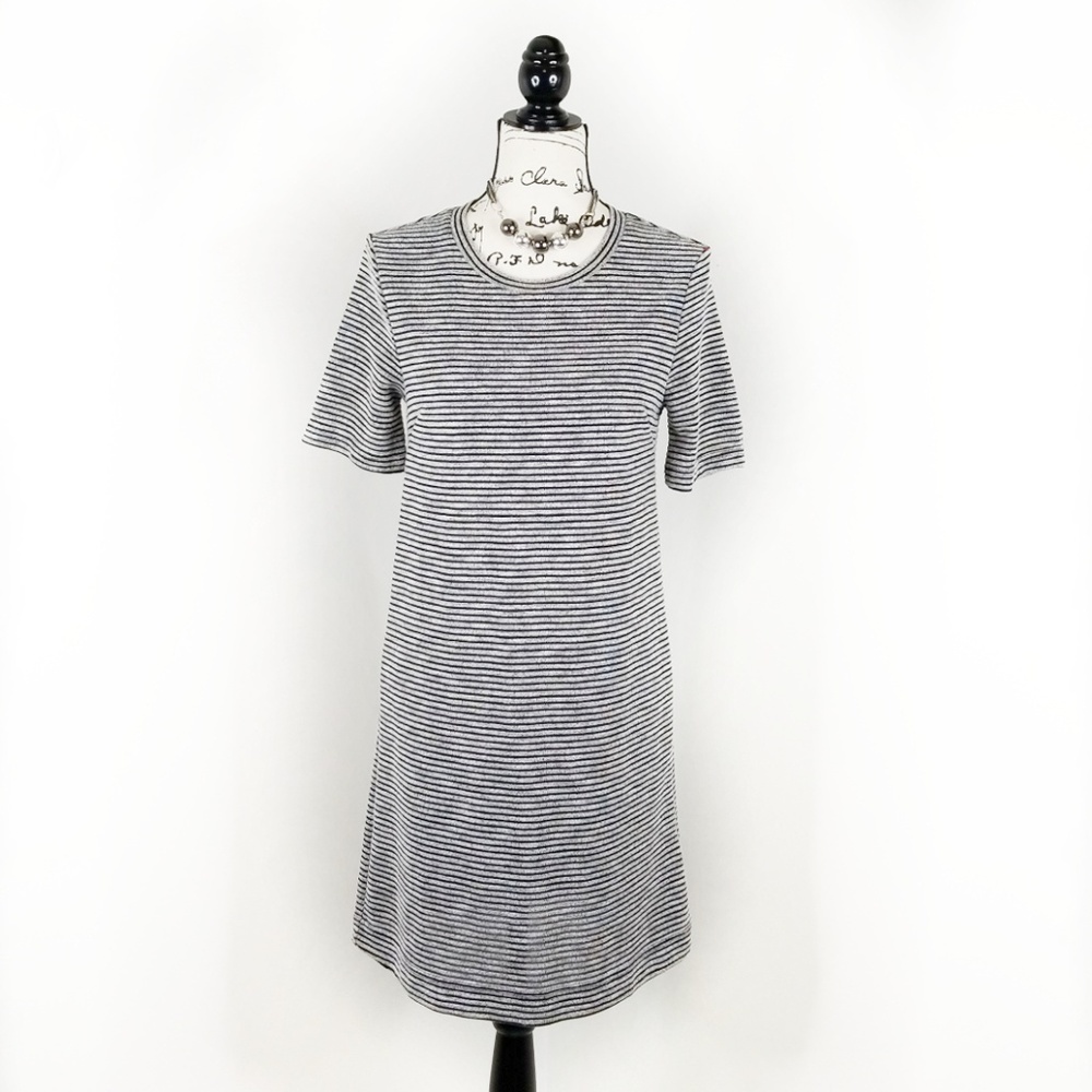 H&M DIVIDED▪ Silver & Black Striped T-Shirt Dress